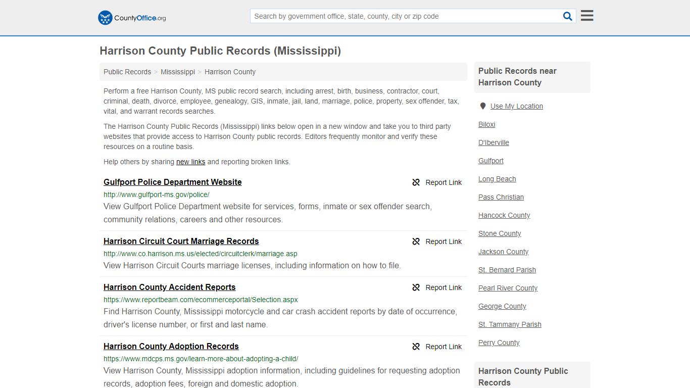 Public Records - Harrison County, MS (Business, Criminal ...